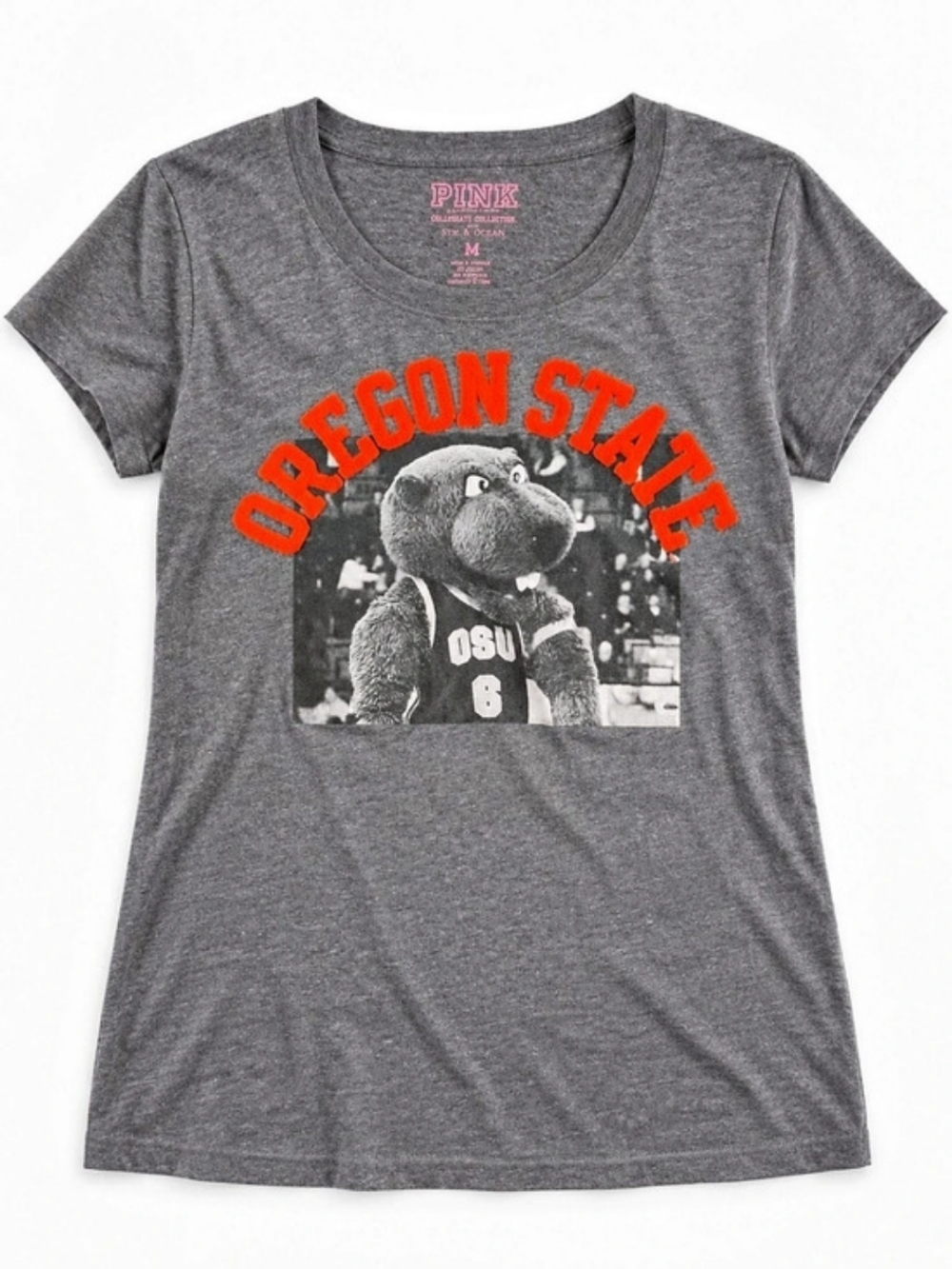 PINK Oregon State Graphic Tee Gray Size M Like New